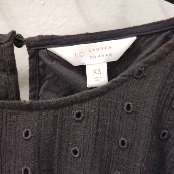 LC Lauren Conrad Black Eyelet Blouse - Picture 3 of 4